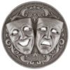 Holed Mask: Comedy & Tragedy 2oz .999 Antique Silver 2000 Francs Cameroon 2025